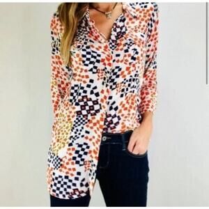 Cabi Grand Prix Women's Tunic Top - Orange - Size Medium